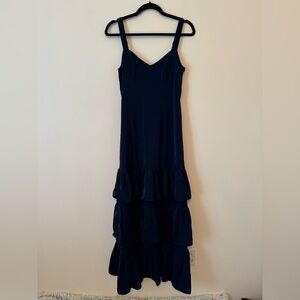 NWT navy tiered maxi dress